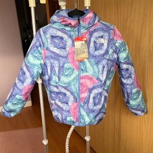 North Face Kids Light Blue / Coloured Two Sides Hooded Puffer Jacket